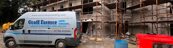 Liquid Screeding Wales project vehicle on site